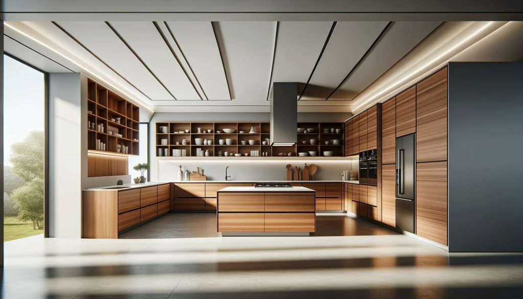 Contemporary Cherry Wood Kitchen Design | Lead Wolf, Peterborough