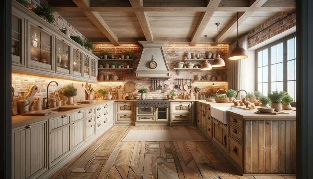 Rustic Kitchen With Brick Accents 1 | Lead Wolf, Peterborough